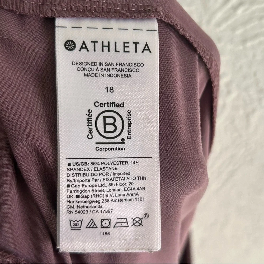 ATHLETA Brooklyn Heights High Rise Wide Leg Pant Sz 18 Mauve - Picture 6 of 6